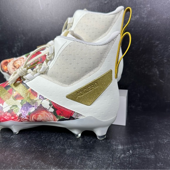 ADIZERO CHAOS SPEED CORONATION OFF WHITE GOLD METALLIC CLOUD MEN FOOTBALL CLEATS - Picture 9 of 10